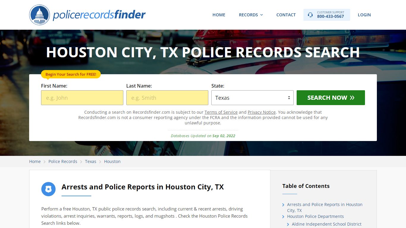 HOUSTON CITY, TX POLICE RECORDS SEARCH - RecordsFinder